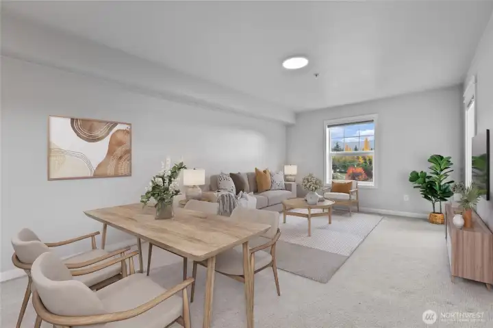 Virtually staged living room