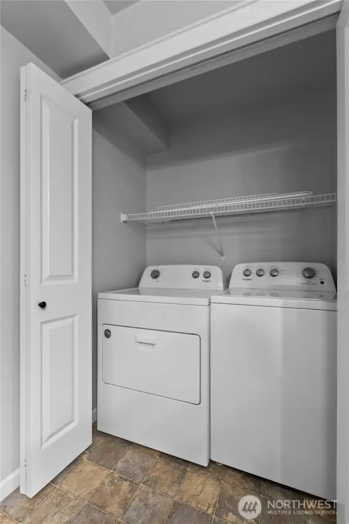 Laundry space with storage