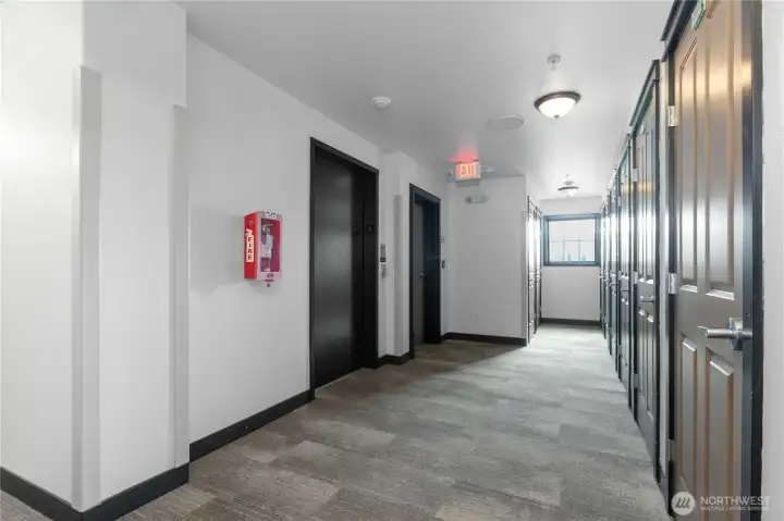 Close to elevator for easy access