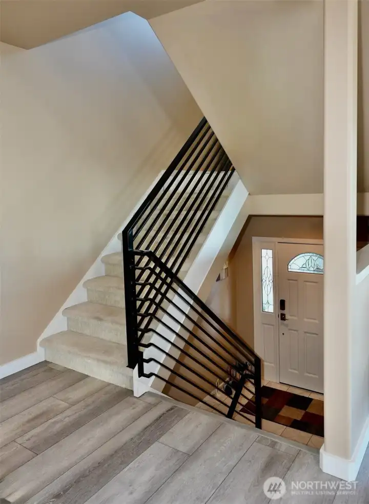 modern stair rails in black