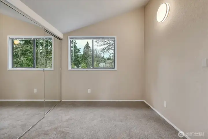 Upper office/nursery with attached bath.