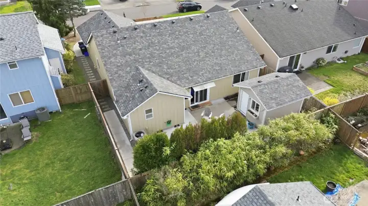 Fully fenced, low maintenance backyard