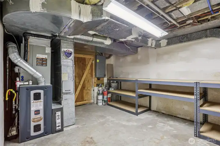 Basement has great additional storage space.