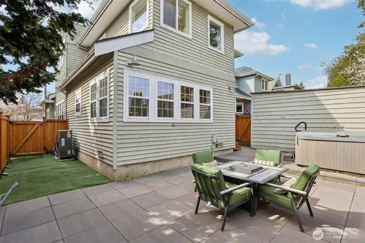 Dog run on the side of the home.