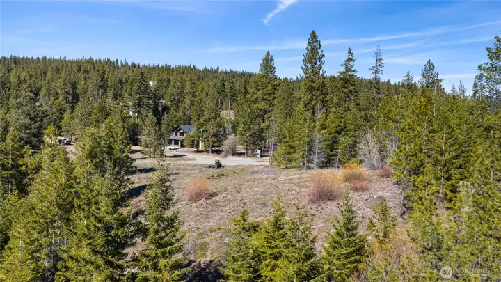 Aerial View of the lot facing North.
