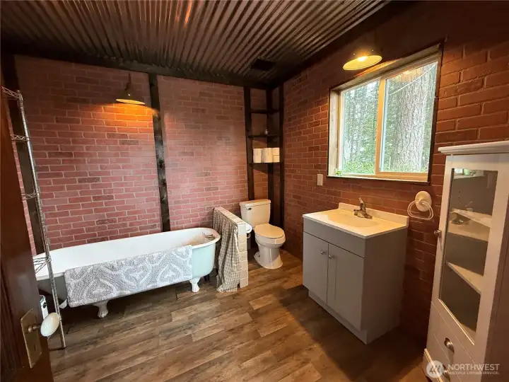 bathroom with storage area