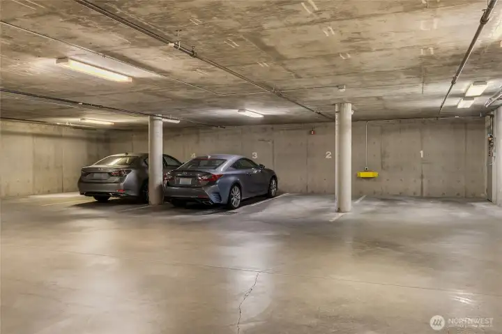 3 parking spots included