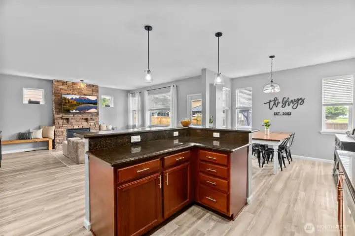 Two-tier Kitchen Island with Granite Countertops Two-tier Kitchen Island with Granite Countertops