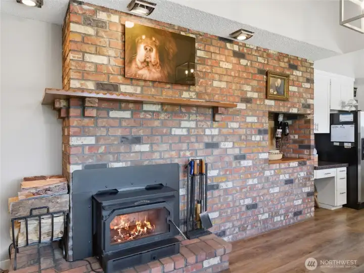 A compliant Country Wood burning stove heats the whole house in the winter