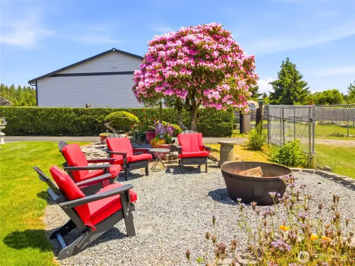 this firepit warms you winter nights and summer evenings overlooking the entire property.