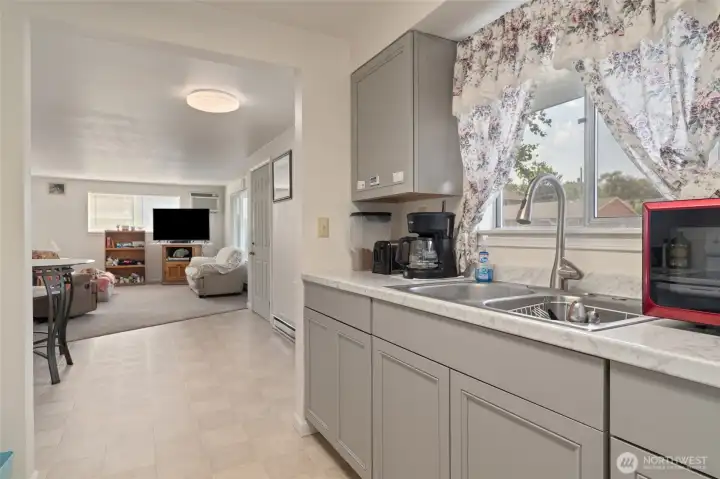 Looking into living area