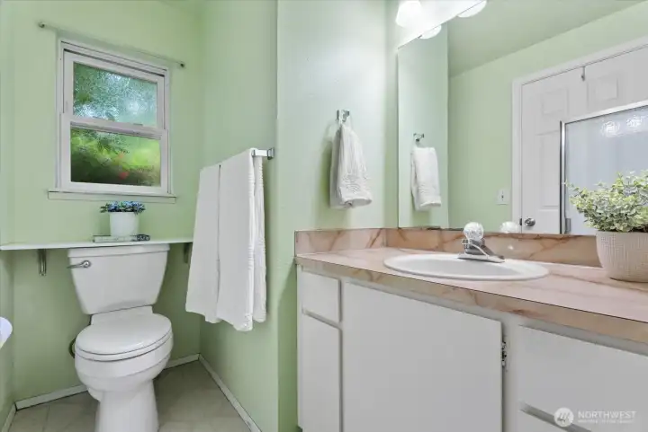 Private ¾ bath in the primary bedroom