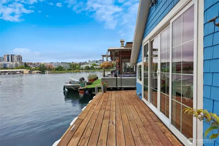 Wonderful view of Portage Bay channel from your front deck