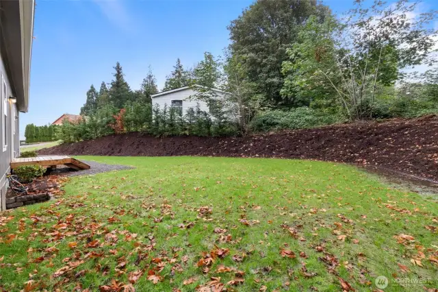 9-10' privacy Leyland Cypress trees grow 3-4' per year and will fill out to completely block the neighbors!