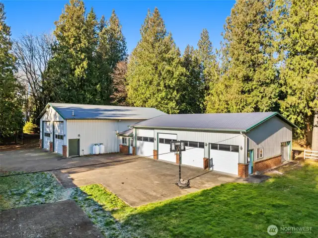 You can see all the different sized vehicle garage doors throughout the buildings. Wow!