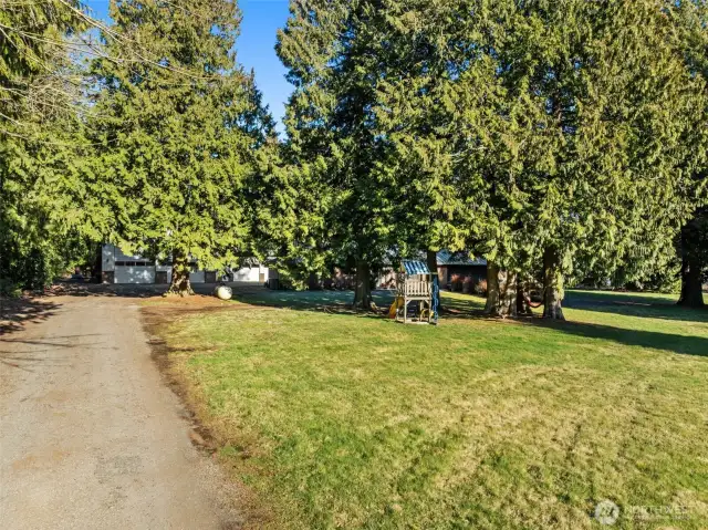 Huge corner level lot with plenty of privacy.