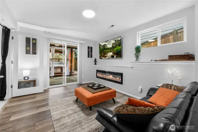 Electric Fireplace included