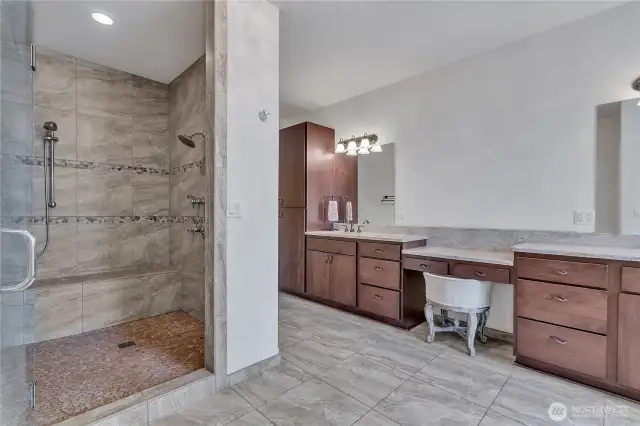 Spa-like shower in massive primary bath