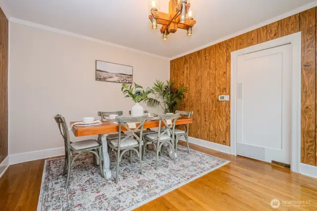 There's plenty of room for a large Dining Table in this area.