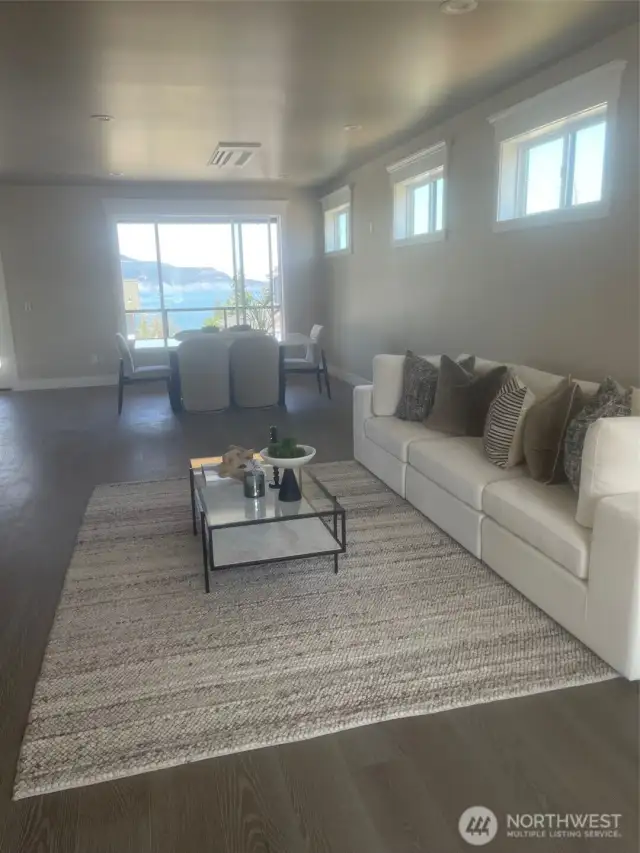 Great room staged