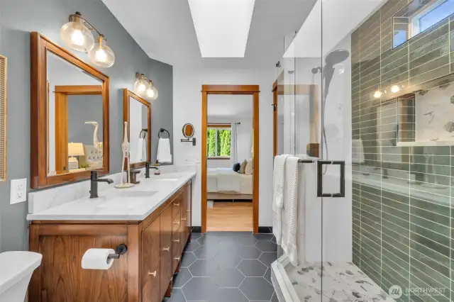 With the double sinks and plenty of counter space, there is room for everyone and everything