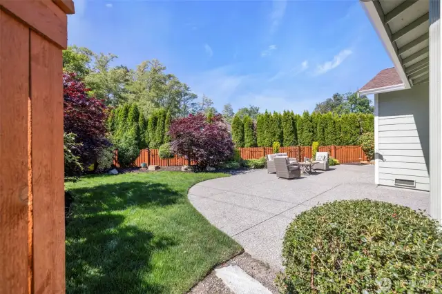 Fully fenced backyard - so beautiful - so private