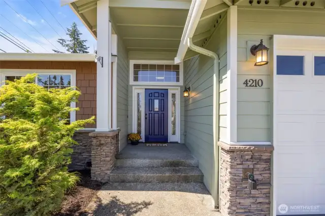 Welcome home - a covered entrance is so nice to have when the wet weather comes around