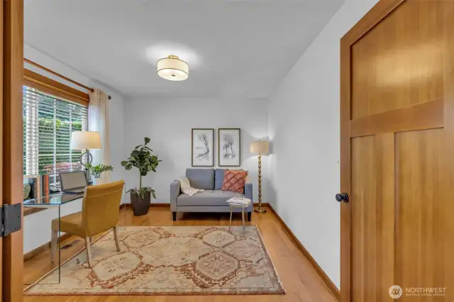 Perfect office/bedroom is bright and cheery