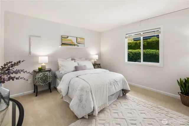 East-facing  bedroom