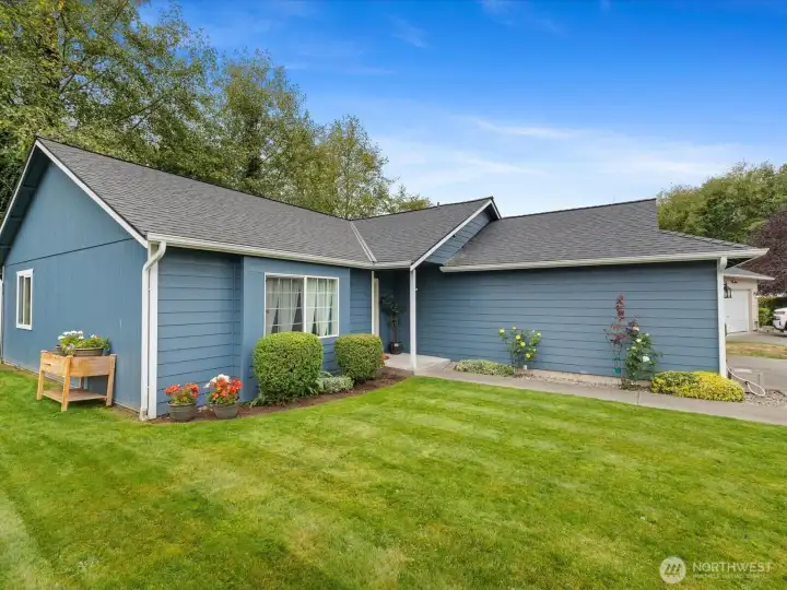 Large front and side lawn