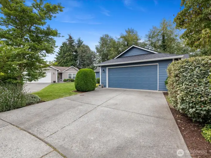 ample sized 2 car garage + 2 in driveway