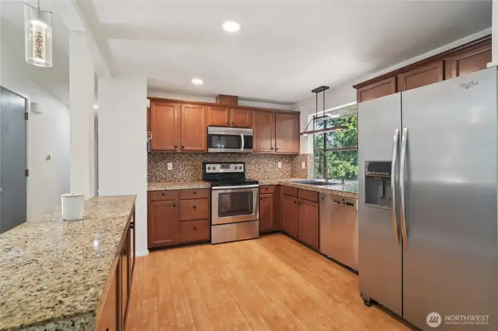 Kitchen with serving bar.
