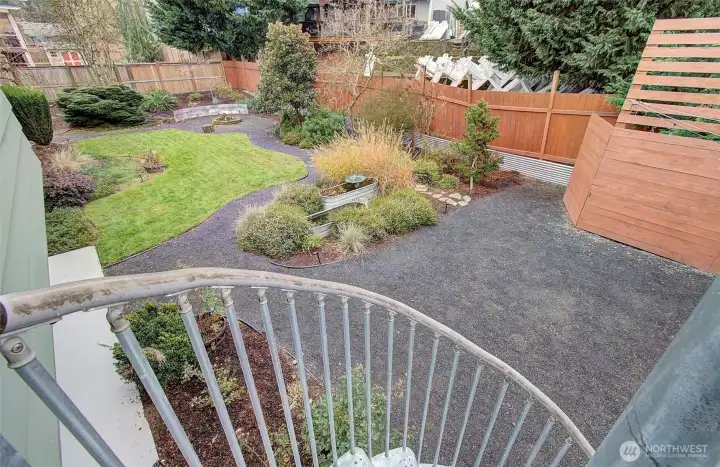 View from deck - water feature