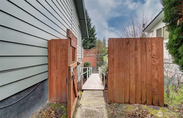 Ramp to backyard and exterior entrance