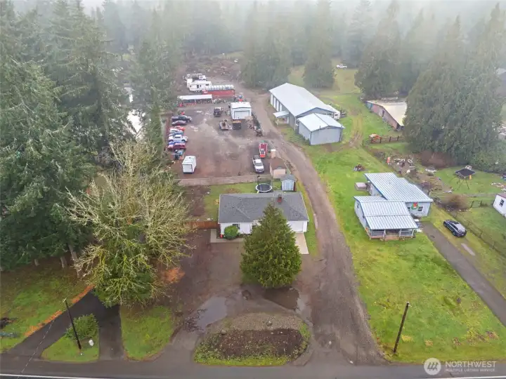 The property goes all the way back 565' on the south and 570' on the north side of lot.