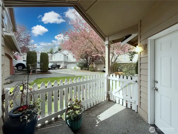 Picket-fence dreams with your private front porch area and door leading to the 2-car garage Picket-fence dreams with your private front porch area and door leading to the 2-car garage
