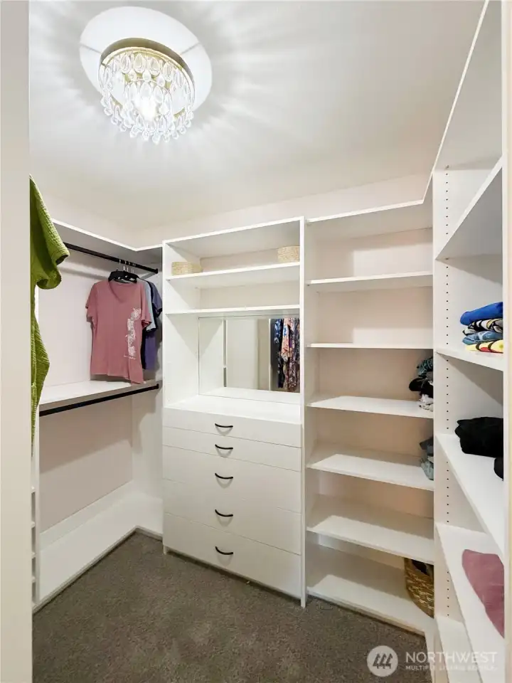 Custom walk-in primary closet