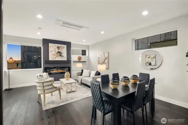 Large living and dining space