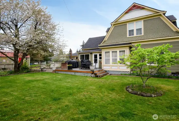 Side yard with BBQ area