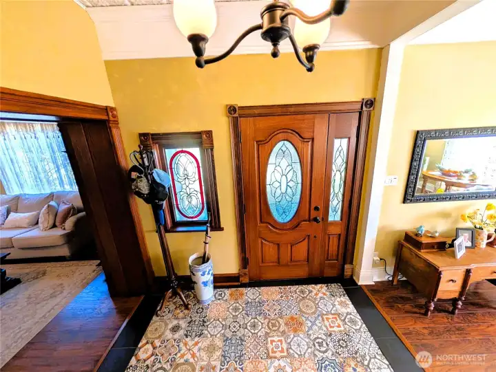 Beautiful hardwood trim package and doors.