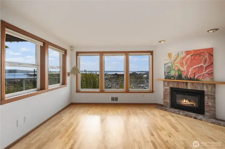 living room with window views