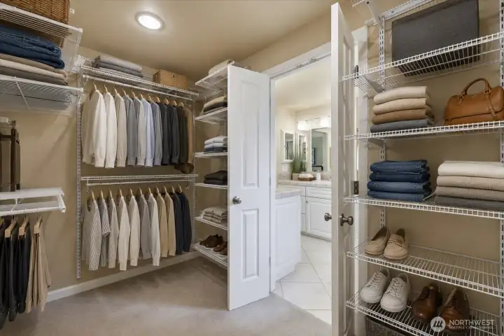 Walk-in closet (virtually staged)