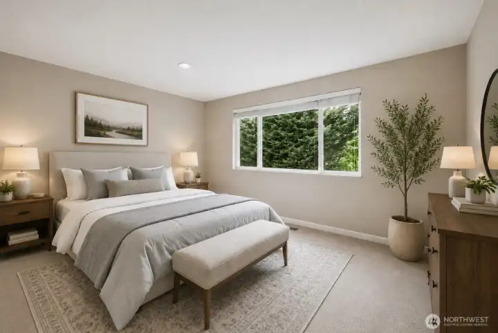 Second bedroom - upper level (virtually staged)