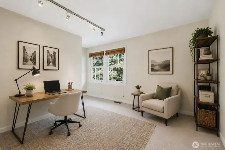Third bedroom - upper level (virtually staged)