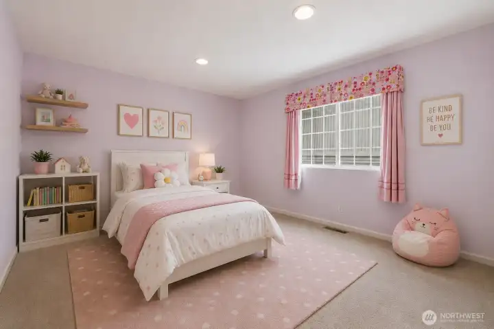 Fourth bedroom - upper level (virtually staged)