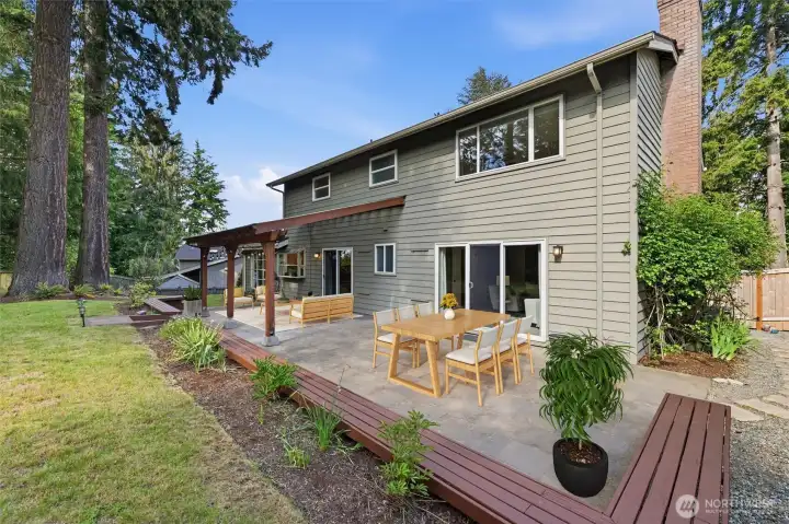 Expansive covered patio perfect for year-round entertaining and outdoor dining