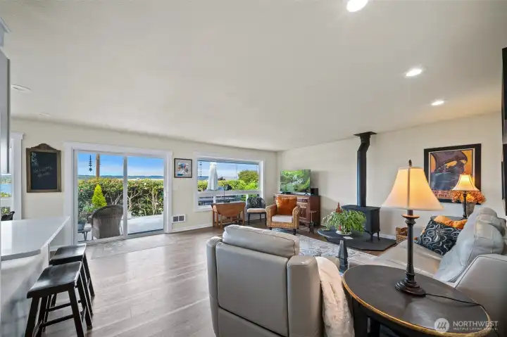 Full bank of windows to let the light and views in. Few homes in the neighborhood have these views and light