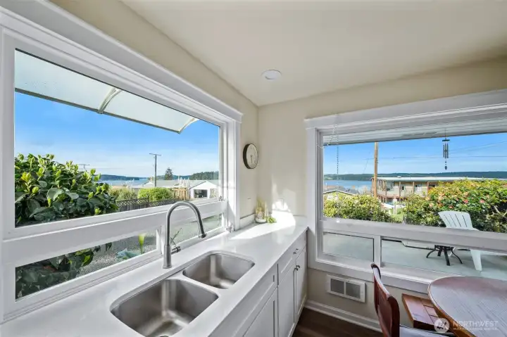 Check out the views from the kitchen!  You won't mind washing up here