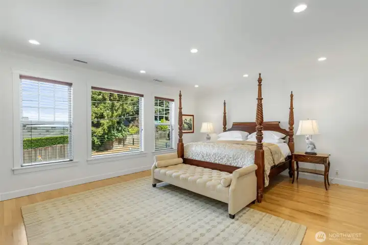 Spacious and bright primary bedroom