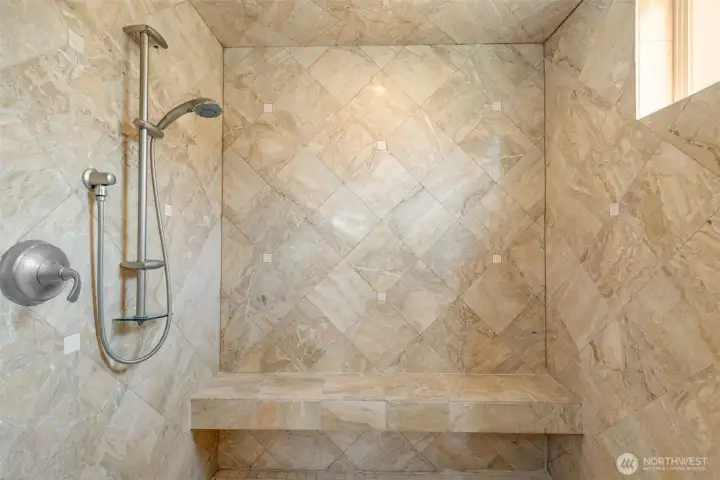 Huge primary bathroom shower!